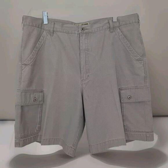 CABELAS Cargo Shorts Mens 40 x 8.5" Beige Pockets Cotton Ripstop Canvas Tactical - Picture 1 of 10